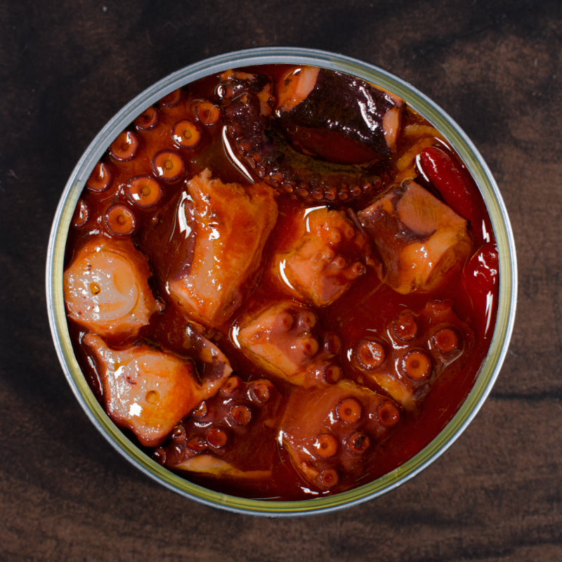 Konservuotų Aštuonkojų ragu | ABC+ atidaryta skardinė ant stalo